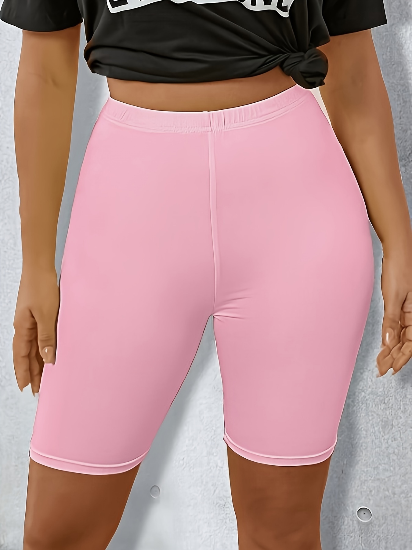 solid color skinny stretchy shorts casual high waist shorts for womens clothing details 0