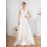 Elegant V-Neck Sleeveless A-Line Wedding Gown with Pencil Skirt and Exposed Back