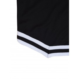 Color Block Drawstring Waist Shorts, Casual Elastic Waist Sporty Shorts, Women's Clothing
